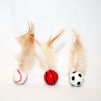 3-Pack Feather Cat Balls  